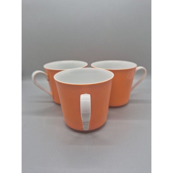 Set Of (3) Vintage Yamaka Contemporary Orange Japan Coffee Cups Mugs - Picture 1 of 8
